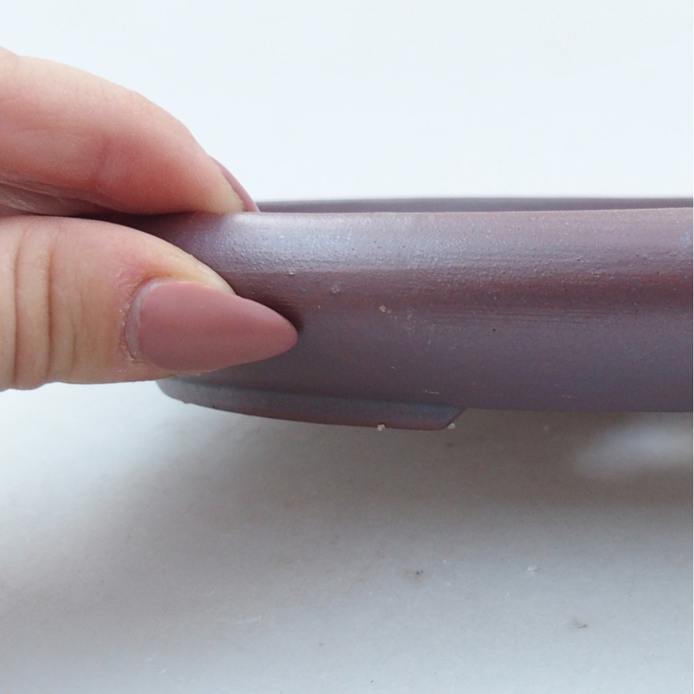 Bol à bonsaï en céramique 22,5 x 16,5 x 3 cm, couleur métal