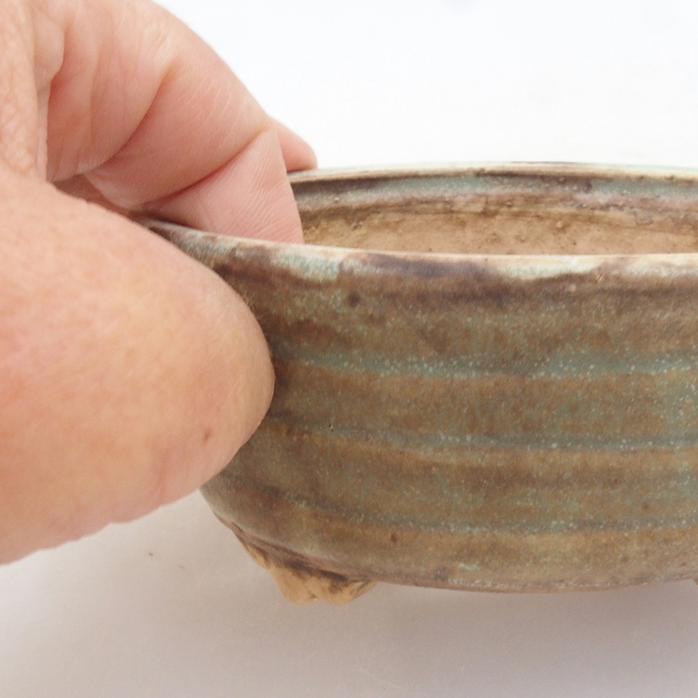 Bol à bonsaï en céramique 10 x 8,5 x 4 cm, brun