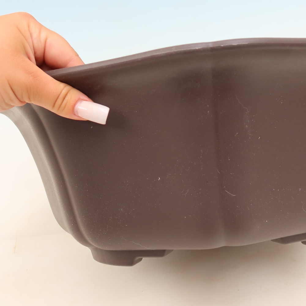 Pot à bonsaï en plastique MP-31 marron - 39,5 x 37,5 x 14,5 cm
