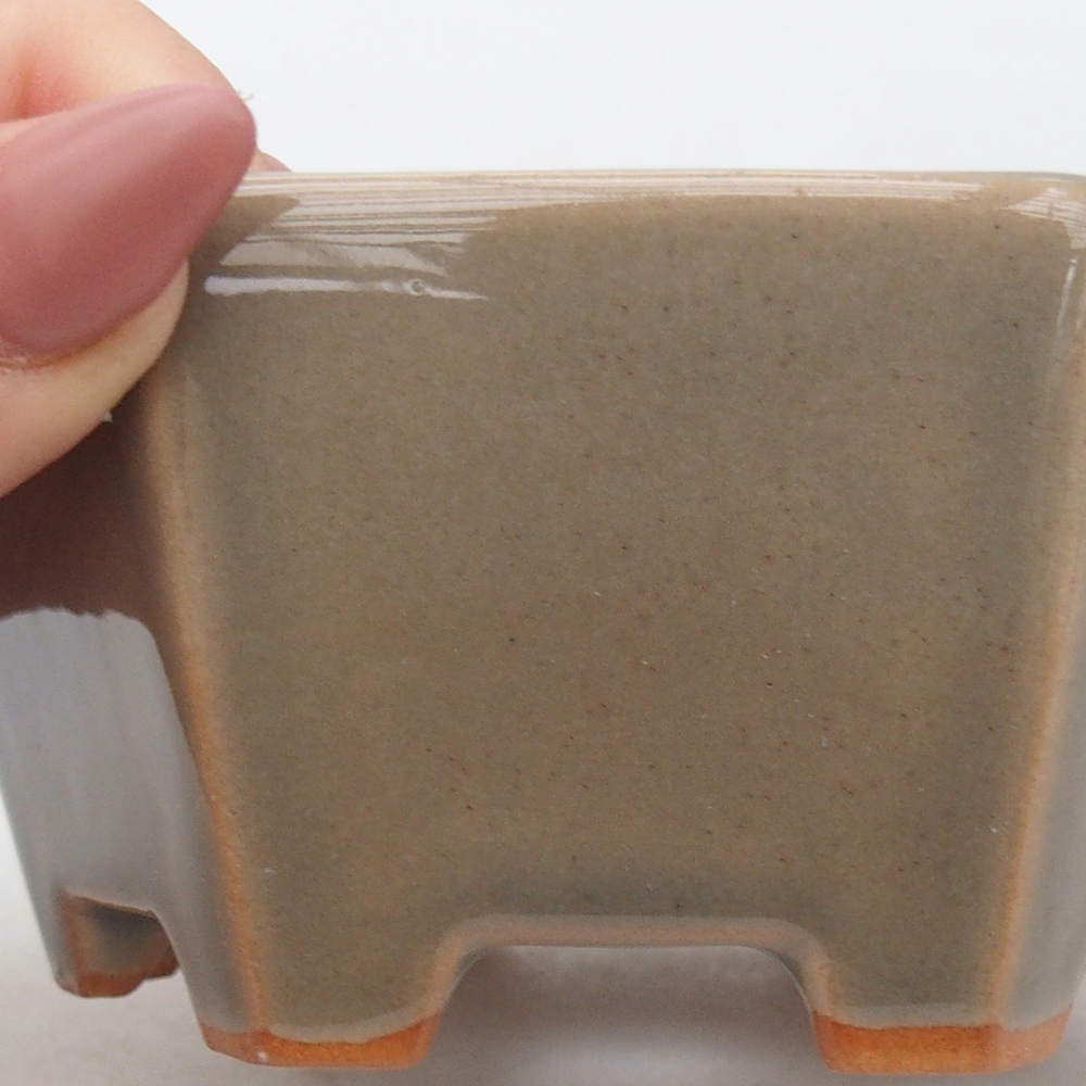 Bol à bonsaï en céramique 10,5 x 9,5 x 5 cm, gris