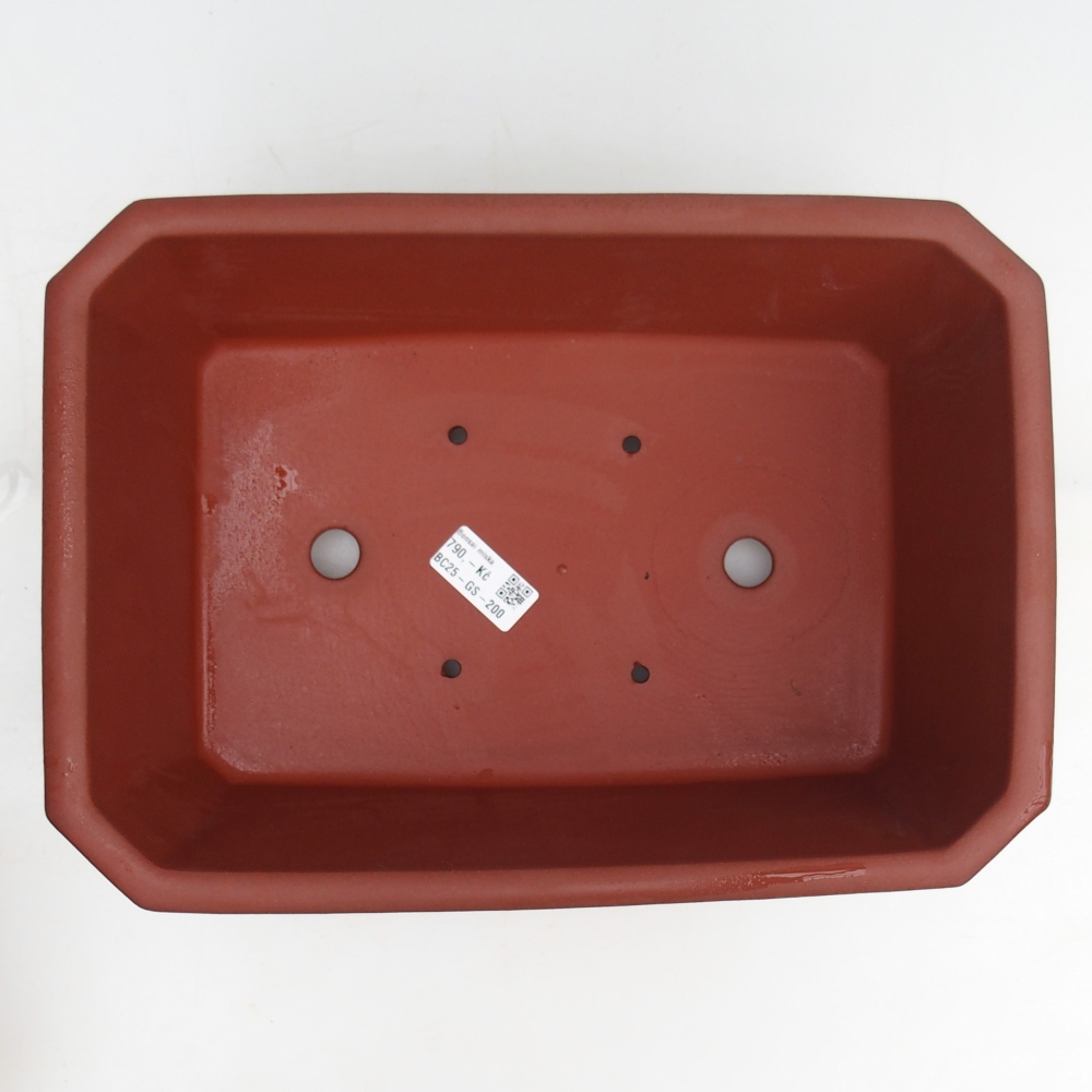 Bol à bonsaï en céramique 32,5 x 23 x 11,5 cm, couleur brique