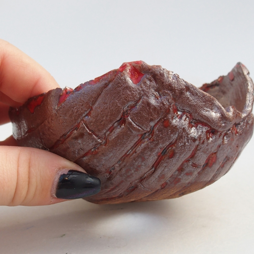 Coquille en céramique 10 x 9,5 x 5,5 cm , couleur marron