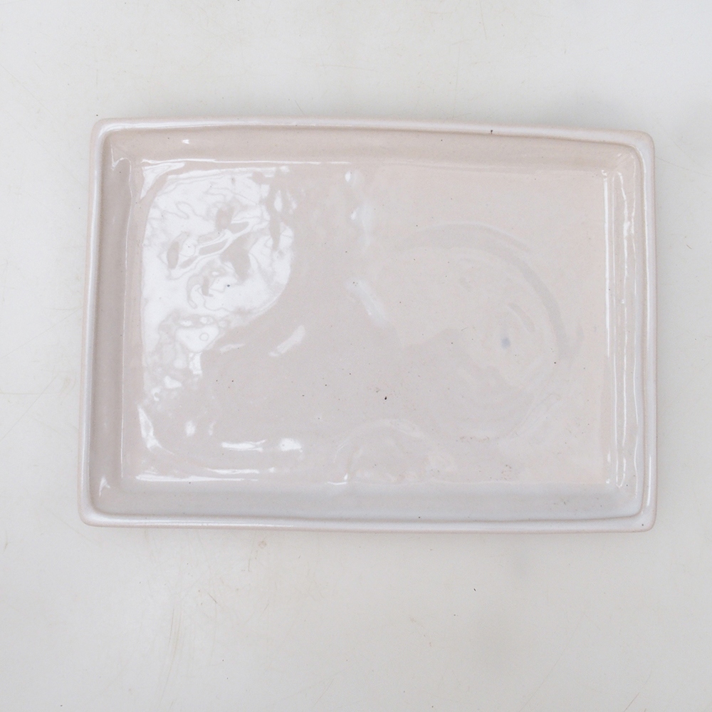 Soucoupe Bonsaï rectangle 19,5 x 14 x 1,5 cm - blanc