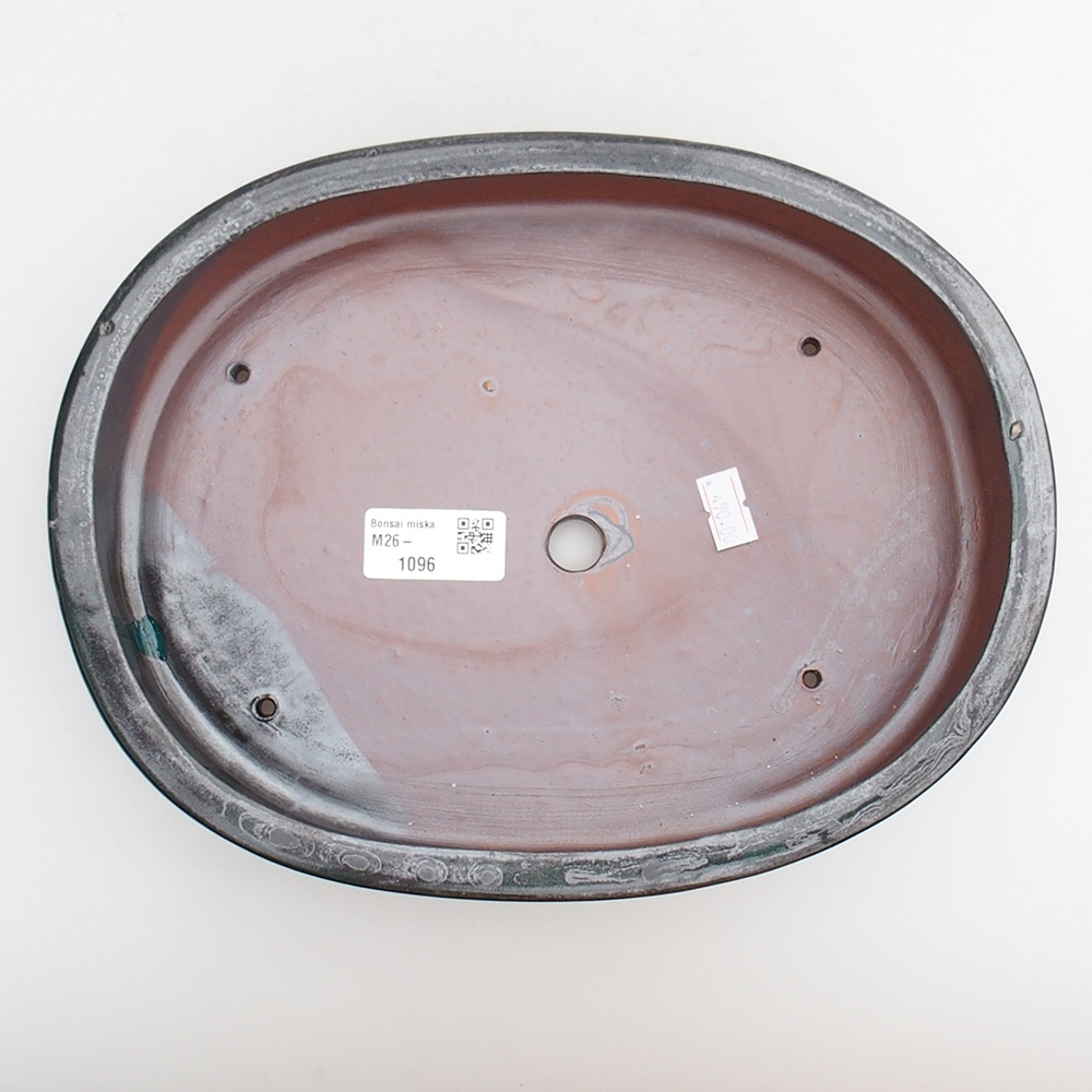 Bol à bonsaï en céramique 26 x 20 x 5 cm, vert