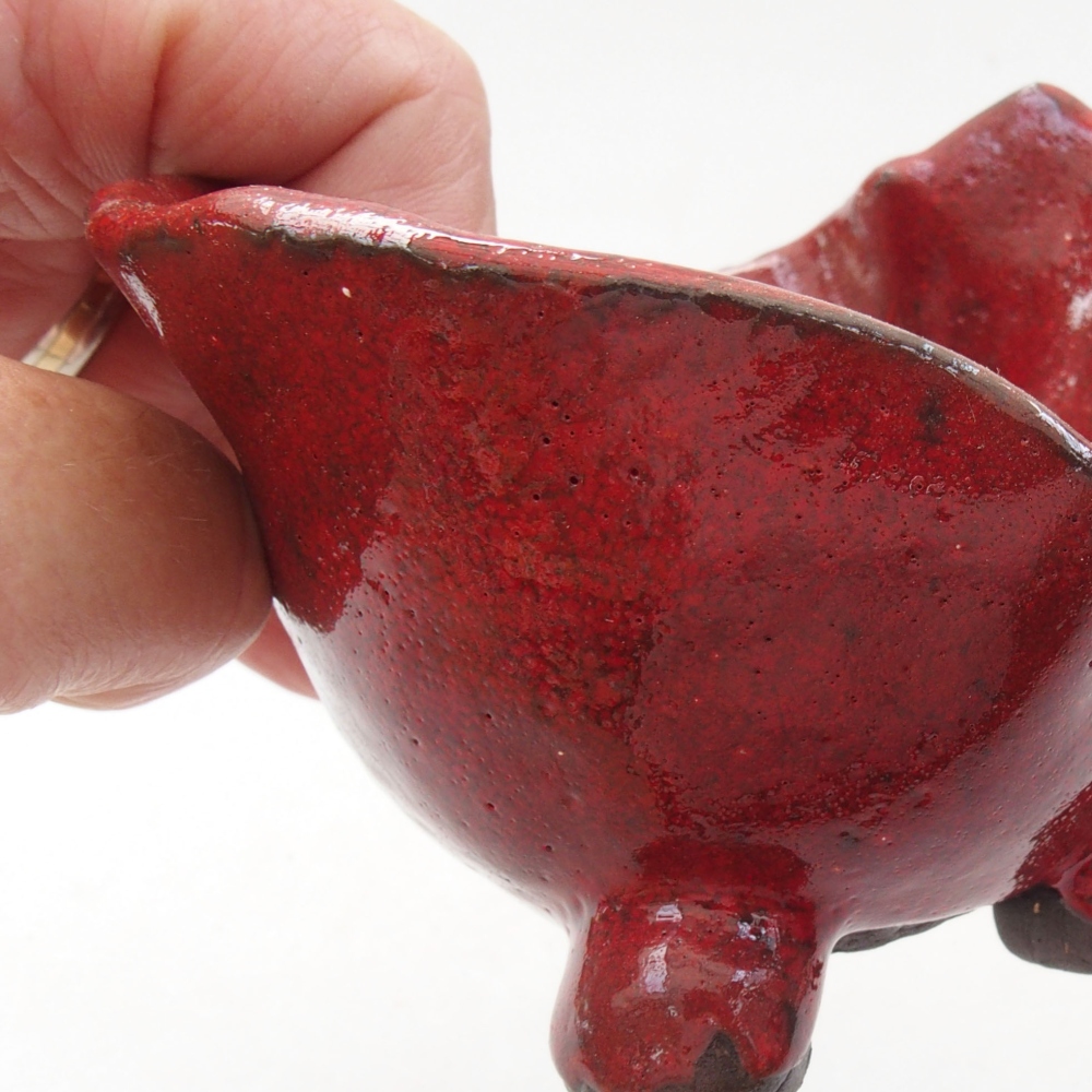 Coquille en céramique 8 x 8 x 7,5 cm , couleur rouge