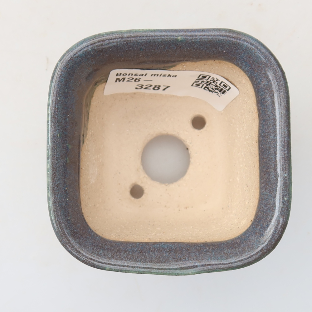Pot à bonsaï en céramique 6,5 x 6,5 x 5 cm, couleur grise
