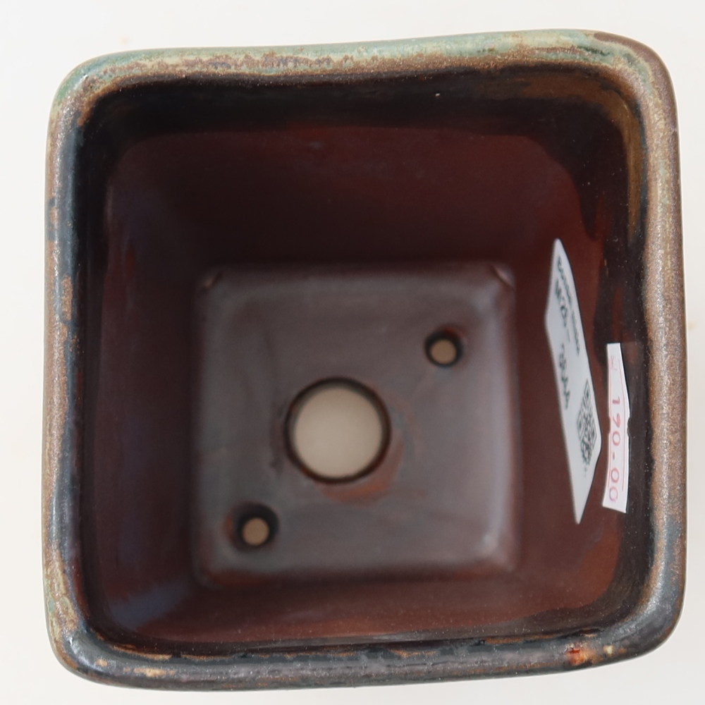 Bol à bonsaï en céramique 7,5 x 7,5 x 10,5 cm, brun