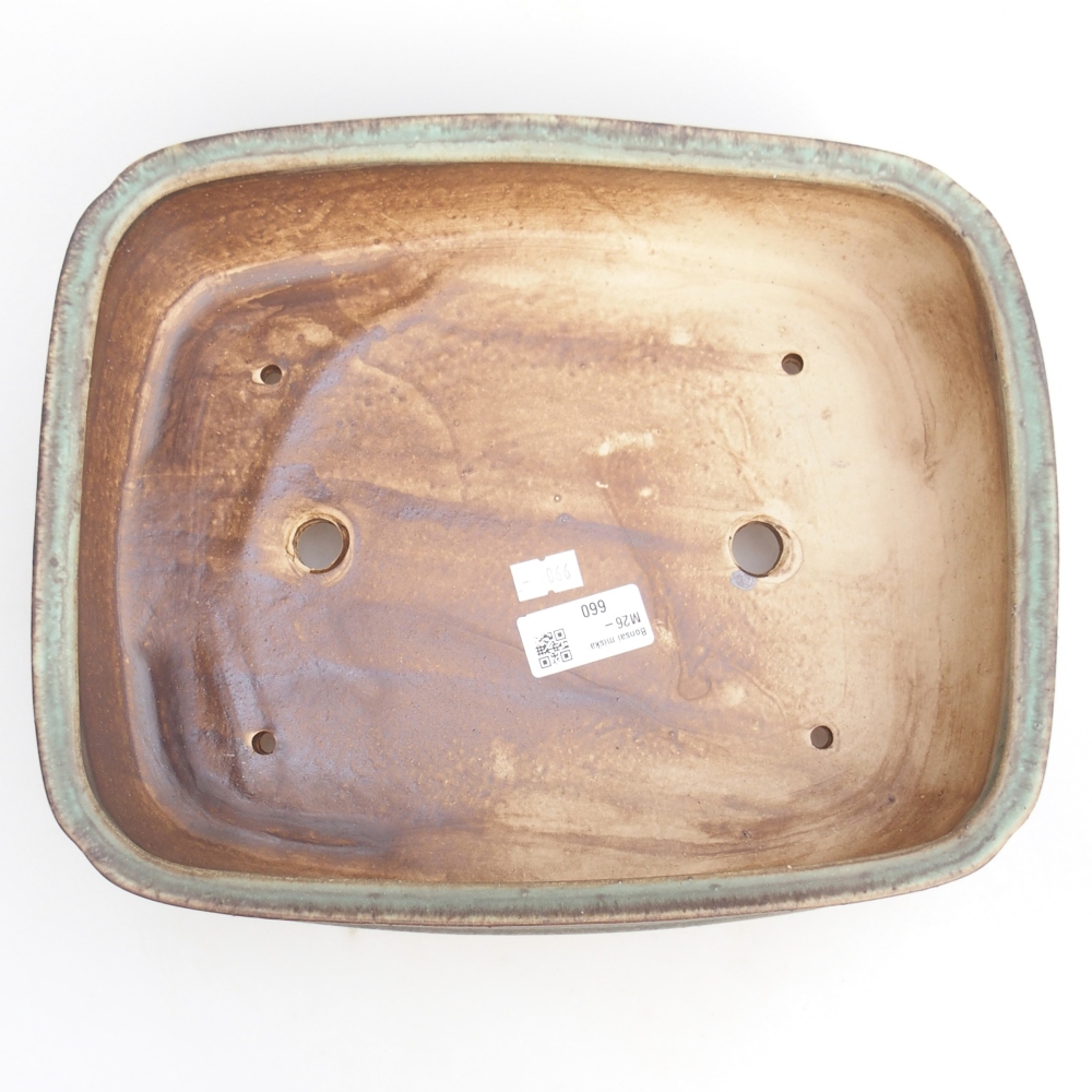 Bol à bonsaï en céramique 29,5 x 24 x 7 cm, vert