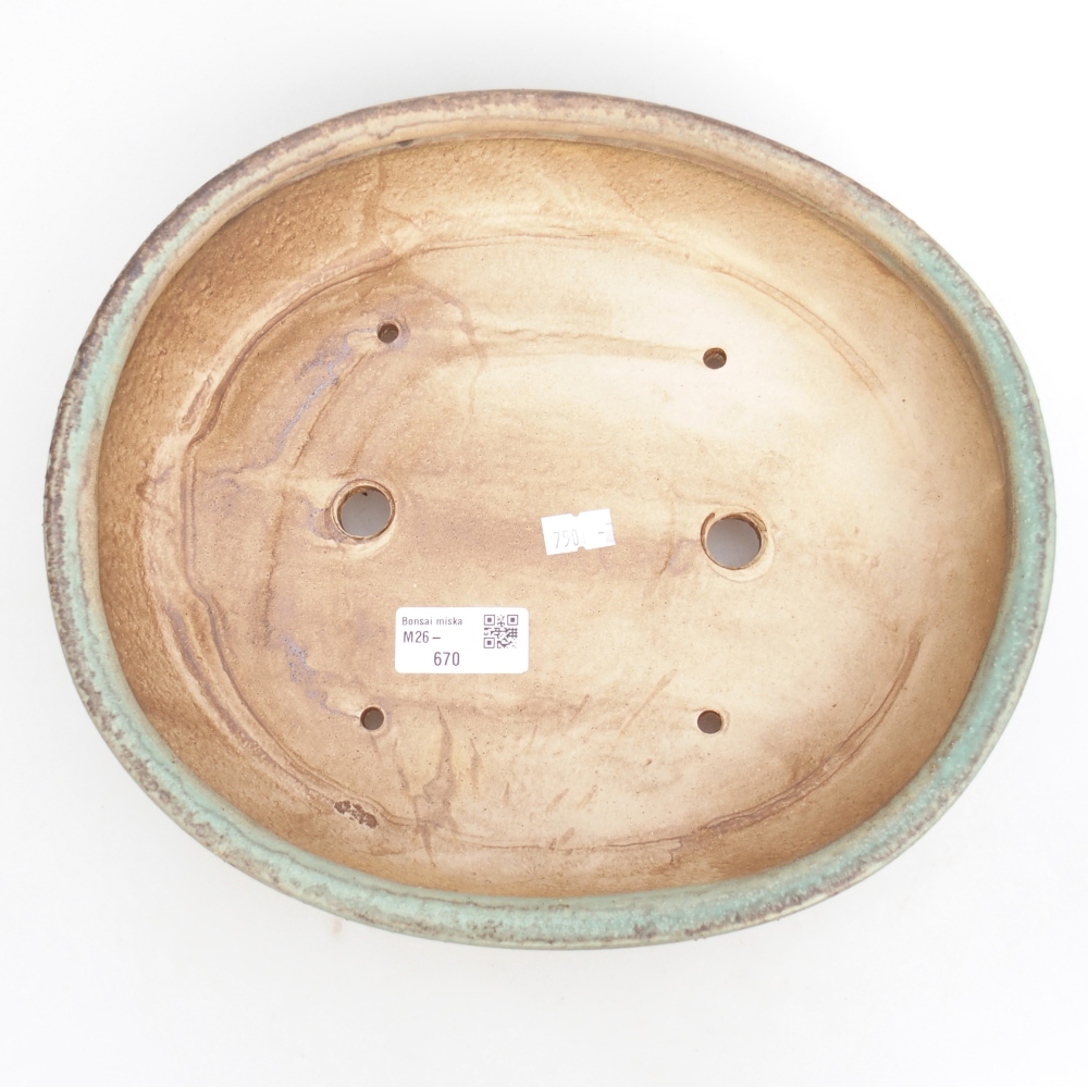 Bol à bonsaï en céramique 28,5 x 25 x 6 cm, vert