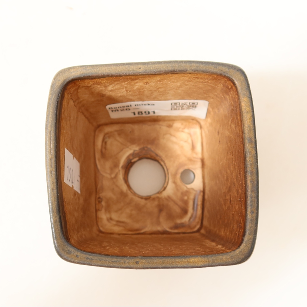 Bol à bonsaï en céramique 6,5 x 6,5 x 7 cm, brun