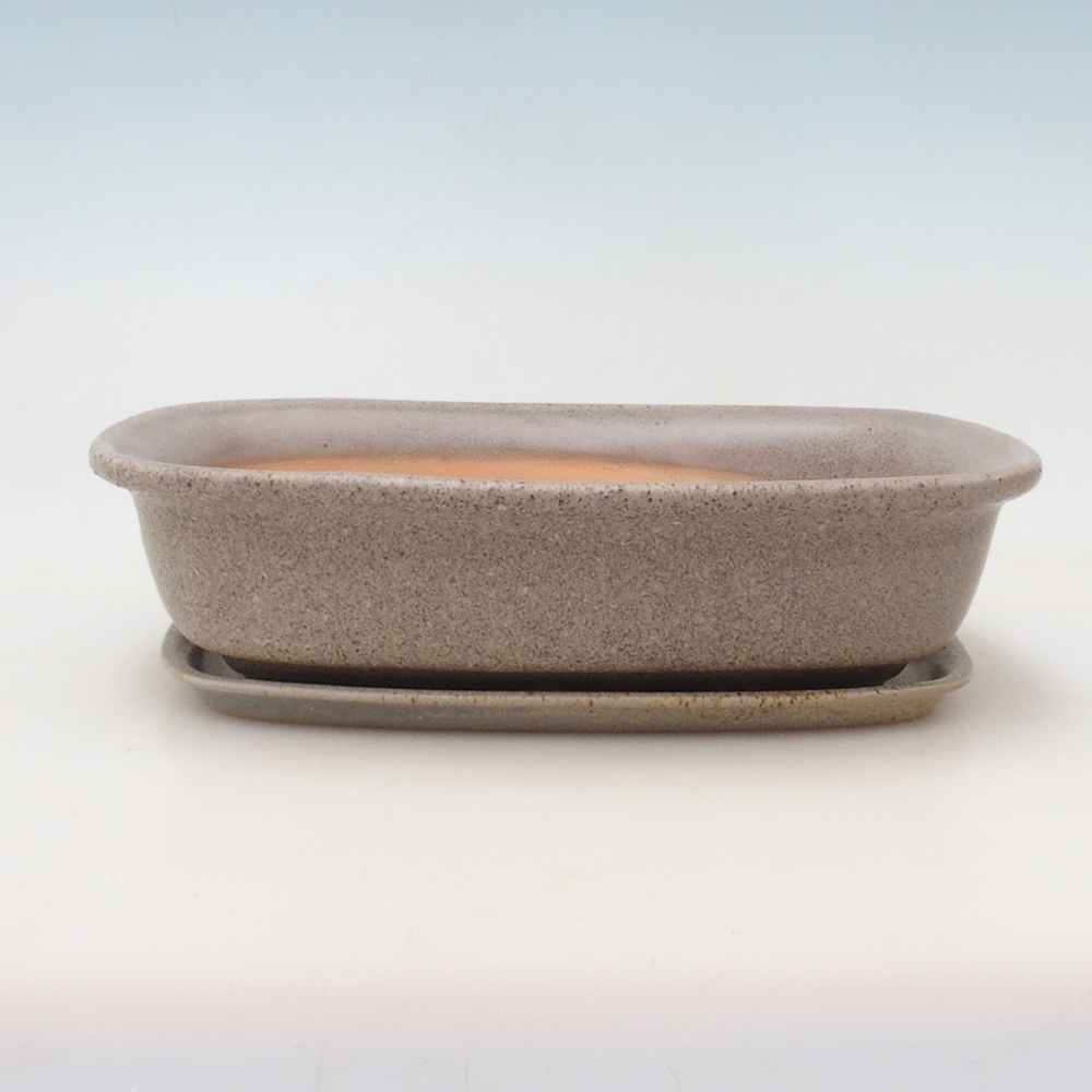 Bol bonsaï + soucoupe H09 - 30 x 23 x 7,5 cm - beige