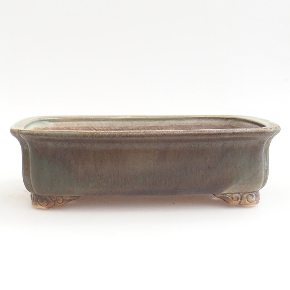 Bol à bonsaï en céramique 24,5 x 19 x 7 cm, vert