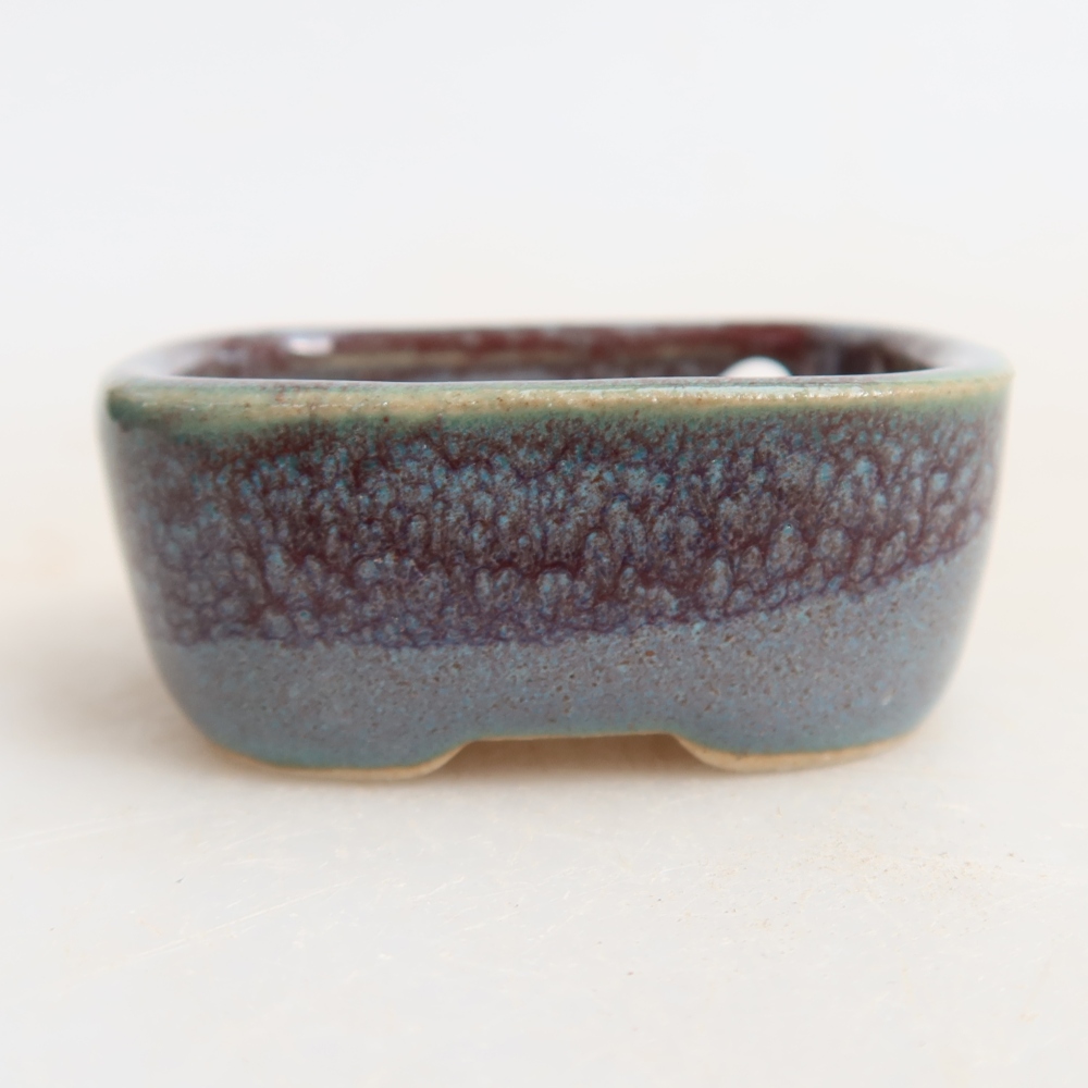 Pot à bonsaï en céramique 4 x 3,5 x 2 cm, couleur grise