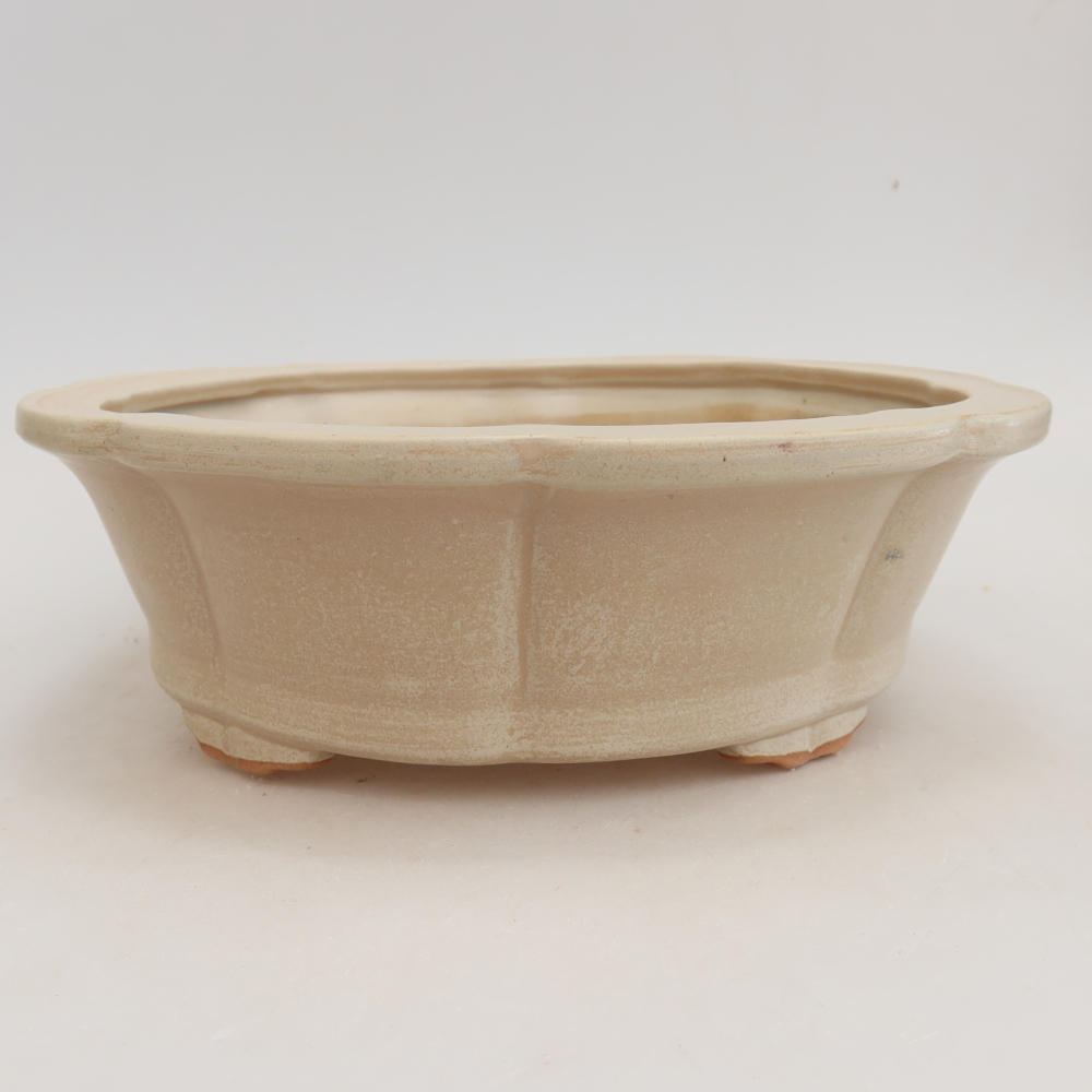 Bol à bonsaï en céramique 26 x 26 x 8 cm, couleur beige