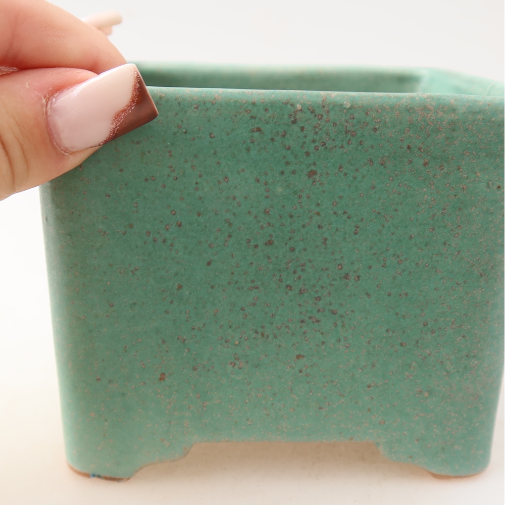 Bol à bonsaï en céramique 10 x 10 x 8 cm, vert