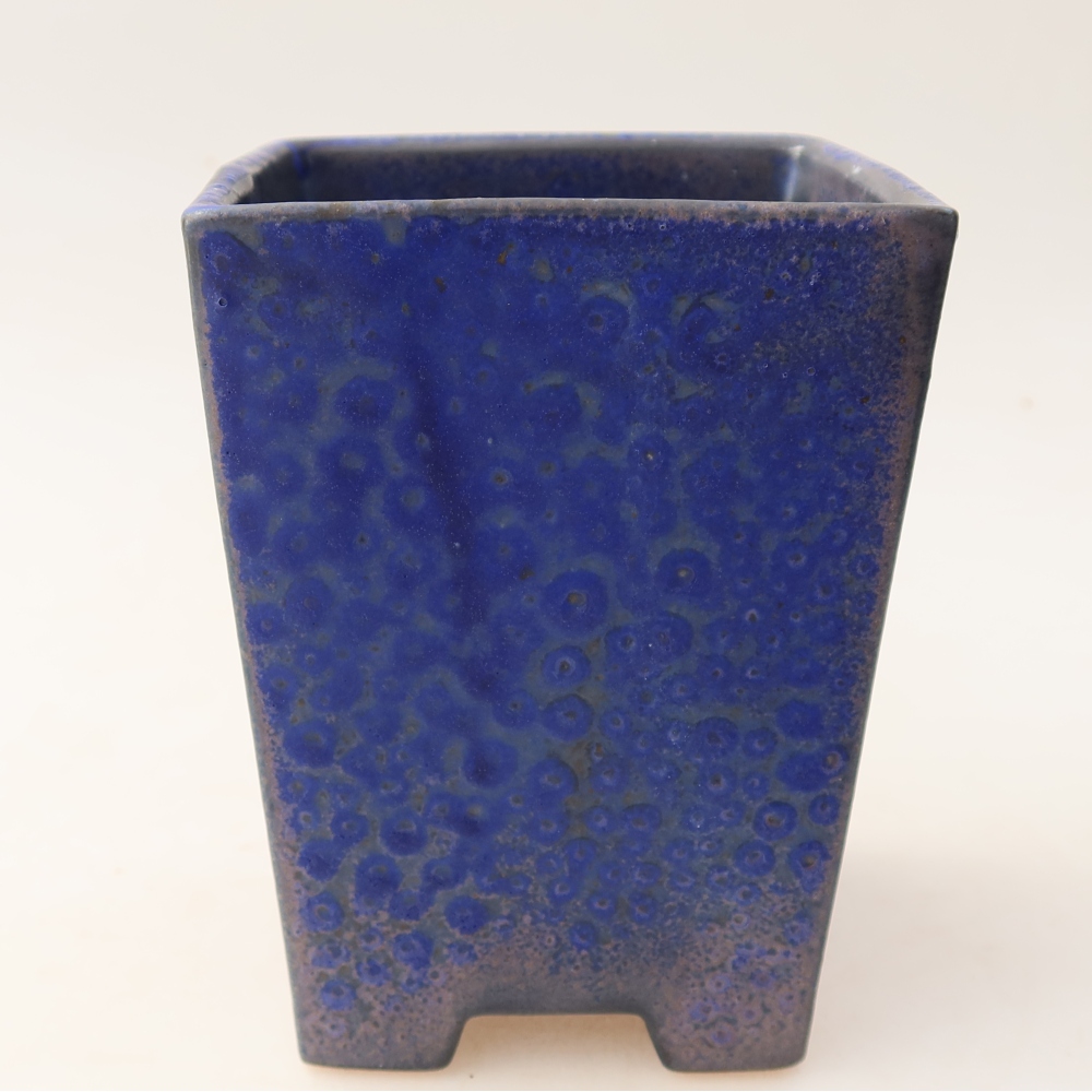 Bol à bonsaï en céramique 9 x 9 x 12,5 cm, couleur bleu