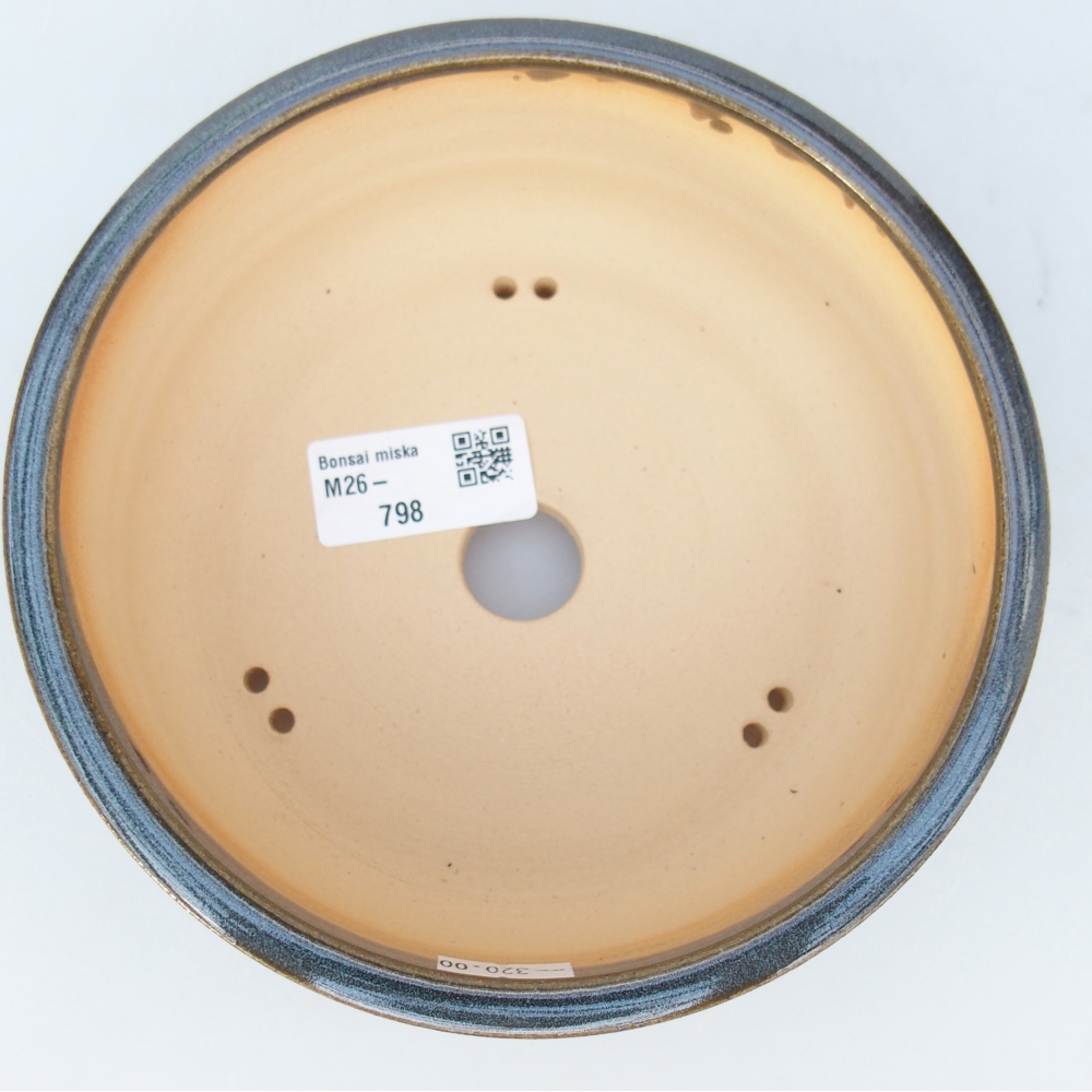 Bol à bonsaï en céramique 16 x 16 x 6 cm, bleu-gris