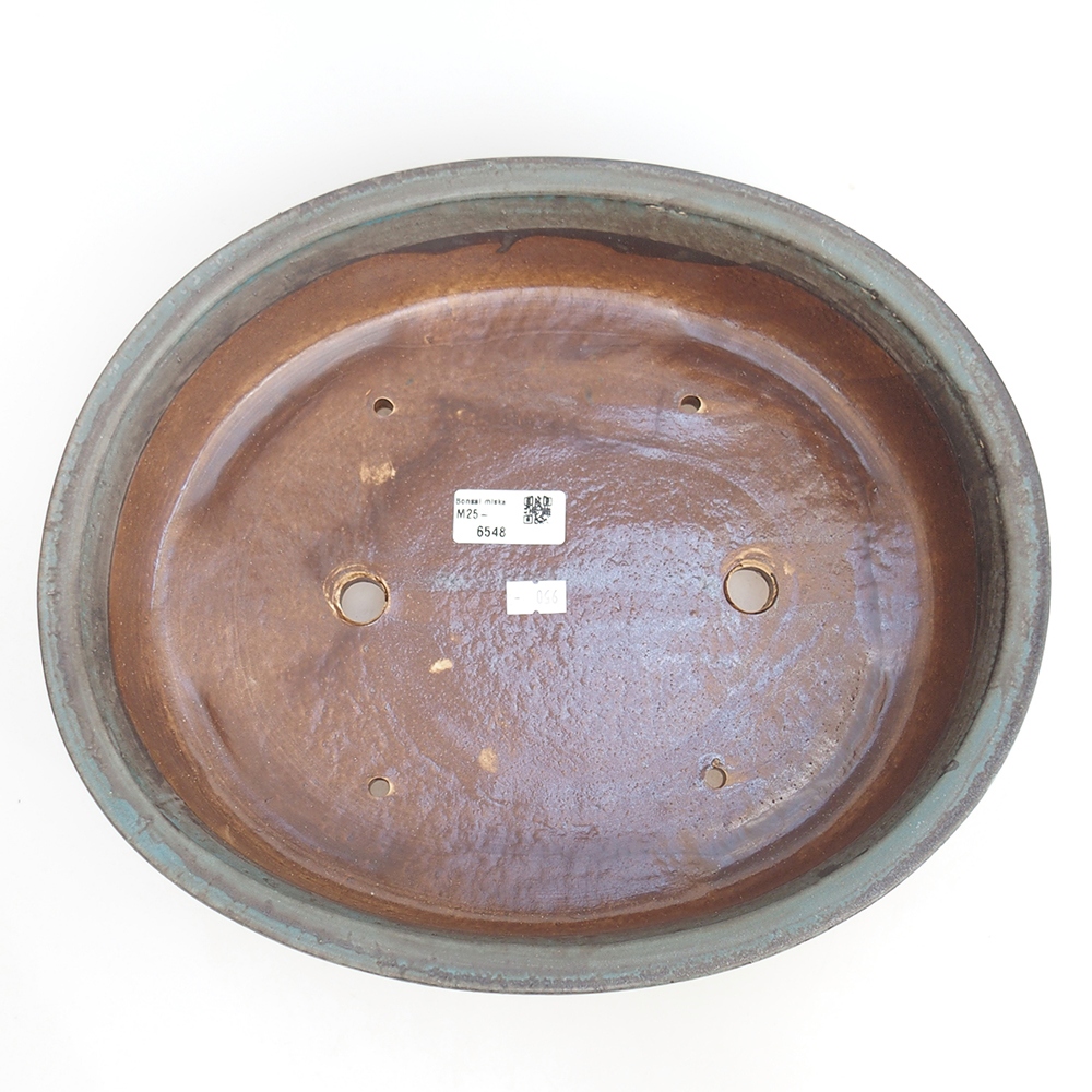 Bol à bonsaï en céramique 32,5 x 28 x 7,5 cm, couleur bleu