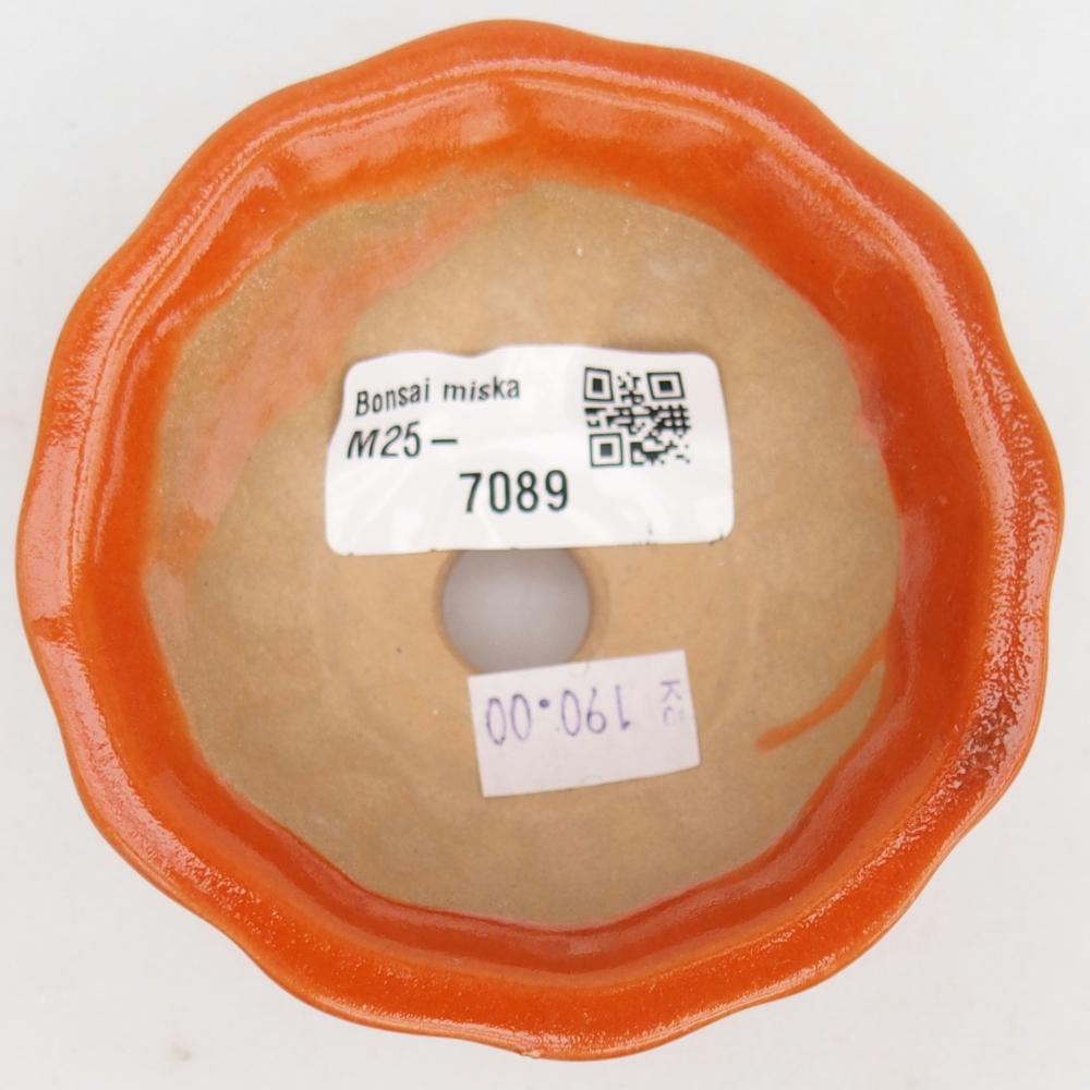 Bol à bonsaï en céramique 8,5 x 8,5 x 4,5 cm, orange