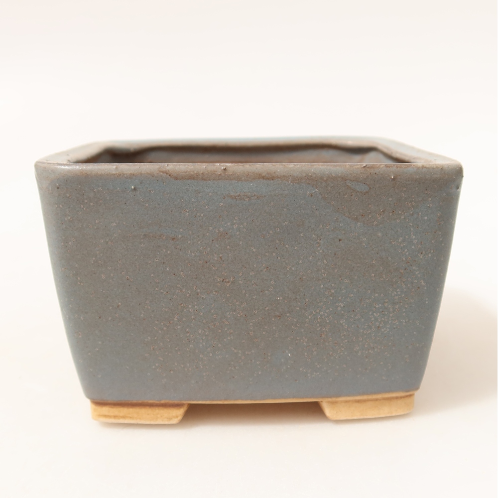Pot à bonsaï en céramique 10,5 x 10,5 x 7 cm, couleur bleue