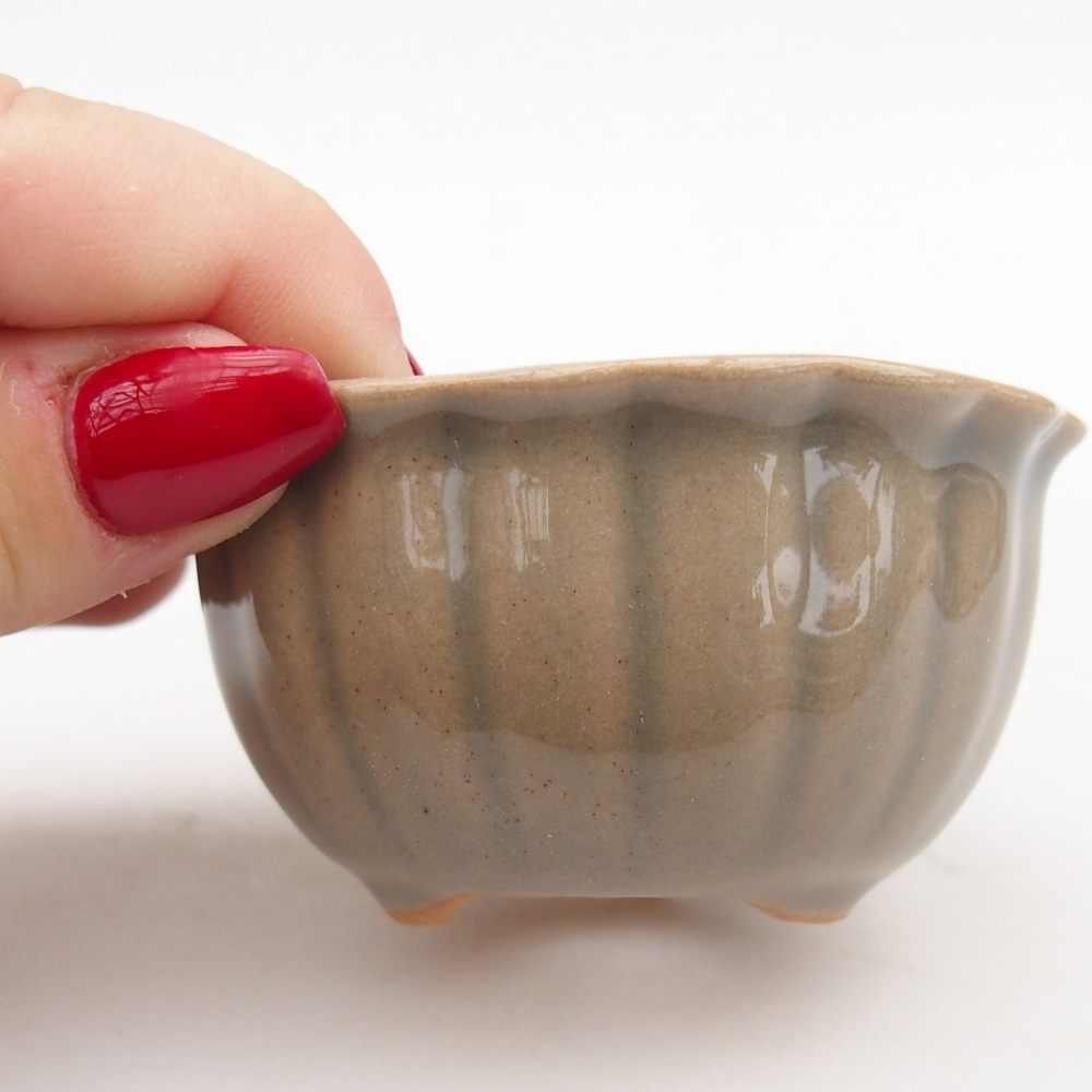 Bol bonsaï en céramique 7 x 8,5 x 3,5 cm, gris