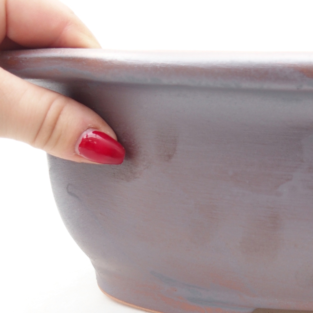 Bol à bonsaï en céramique 30 x 25 x 10 cm, couleur métal