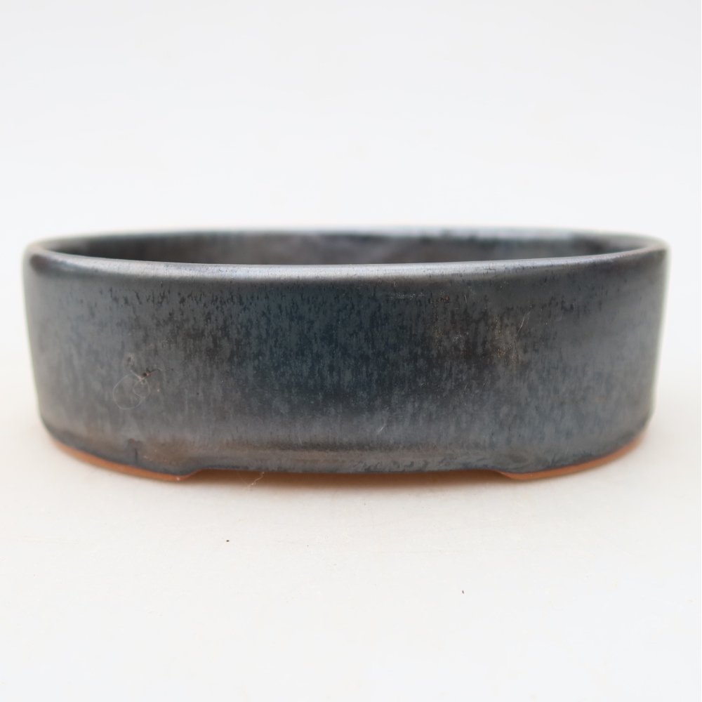 Pot à bonsaï en céramique 13 x 10 x 3,5 cm, couleur grise
