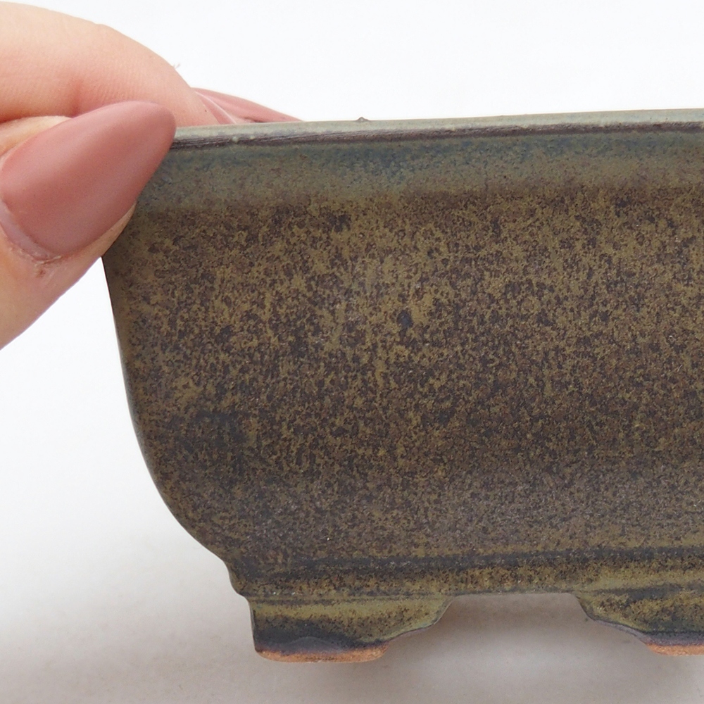 Bol à bonsaï en céramique 10 x 10 x 6 cm, bordeaux