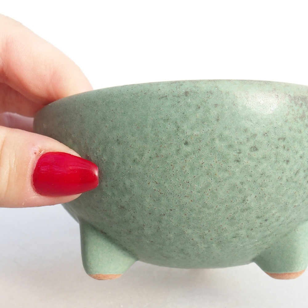 Bol à bonsaï en céramique 10 x 10 x 5 cm, vert