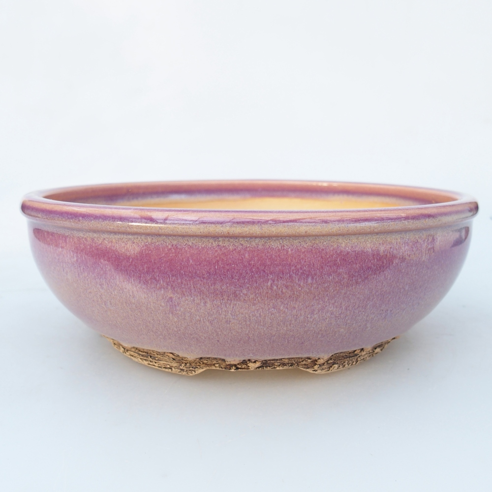 Bol à bonsaï en céramique 20,5 x 20,5 x 6,5 cm, couleur violet