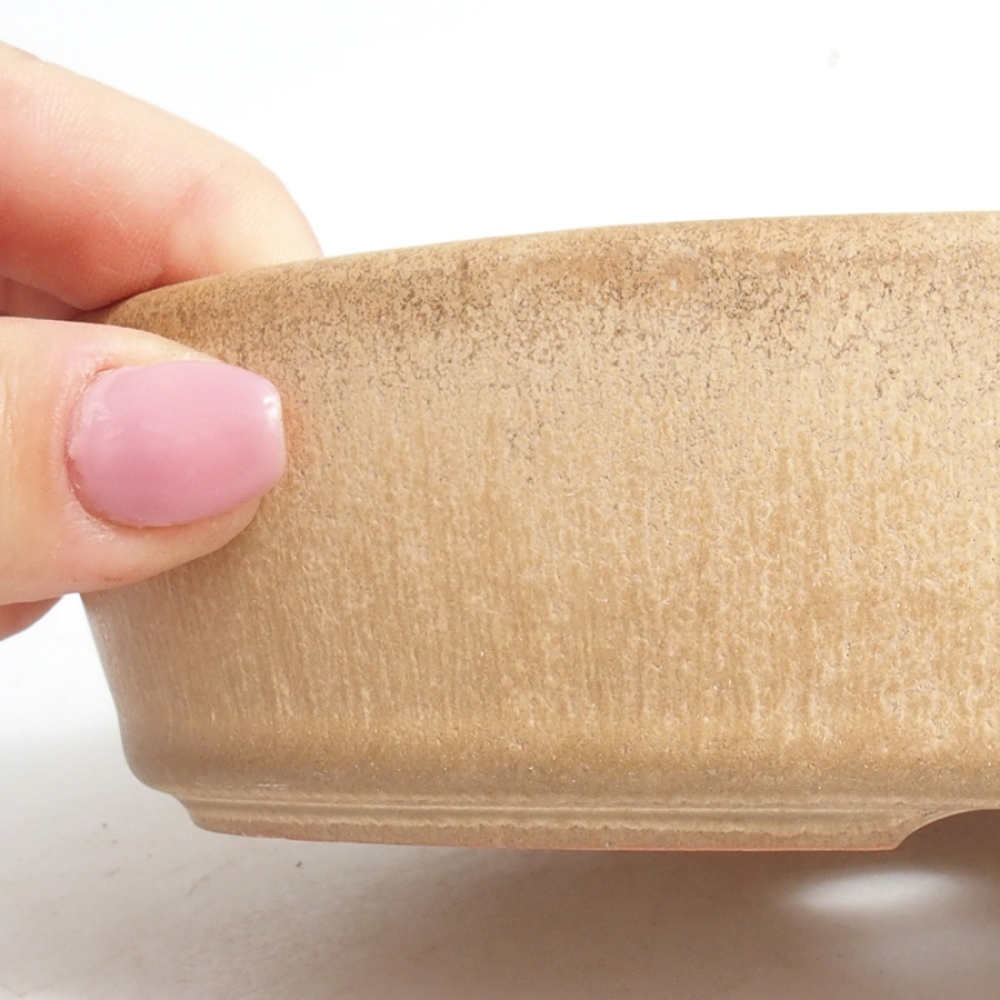 Bol à bonsaï en céramique 16,5 x 11 x 4 cm, couleur beige