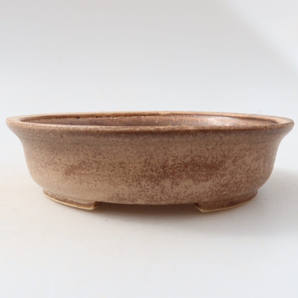 Pot à bonsaï en céramique 15,5 x 14,5 x 4 cm, couleur rose
