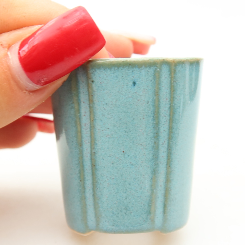 Bol à bonsaï en céramique 4 x 4 x 4,5 cm, couleur bleu