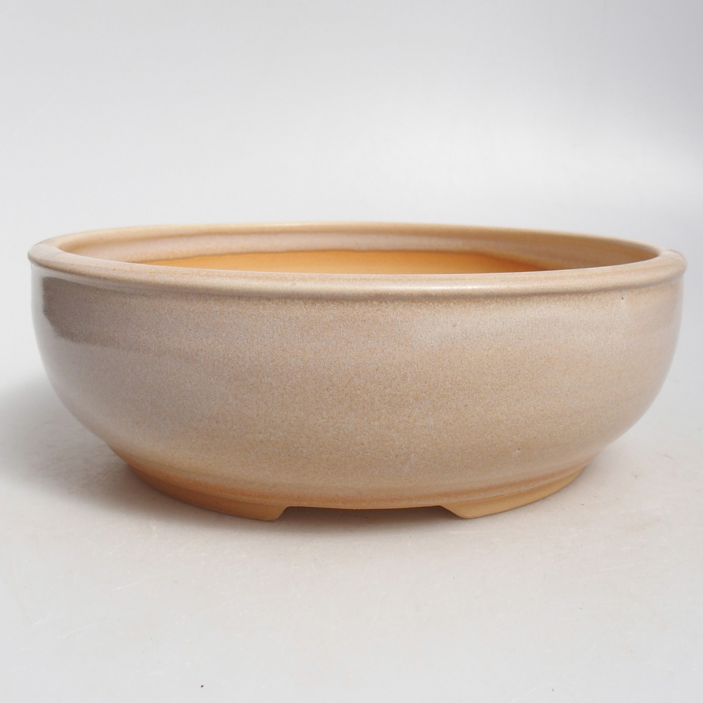 Bol à bonsaï en céramique 21 x 21 x 7 cm, couleur beige