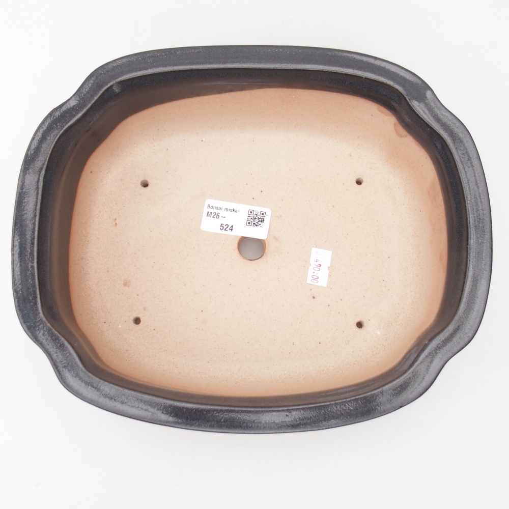 Bol à bonsaï en céramique 25 x 21 x 7,5 cm, gris