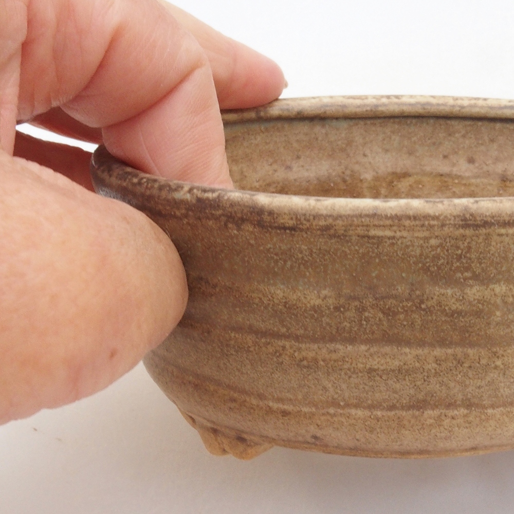 Bol à bonsaï en céramique 10 x 8,5 x 4 cm, brun