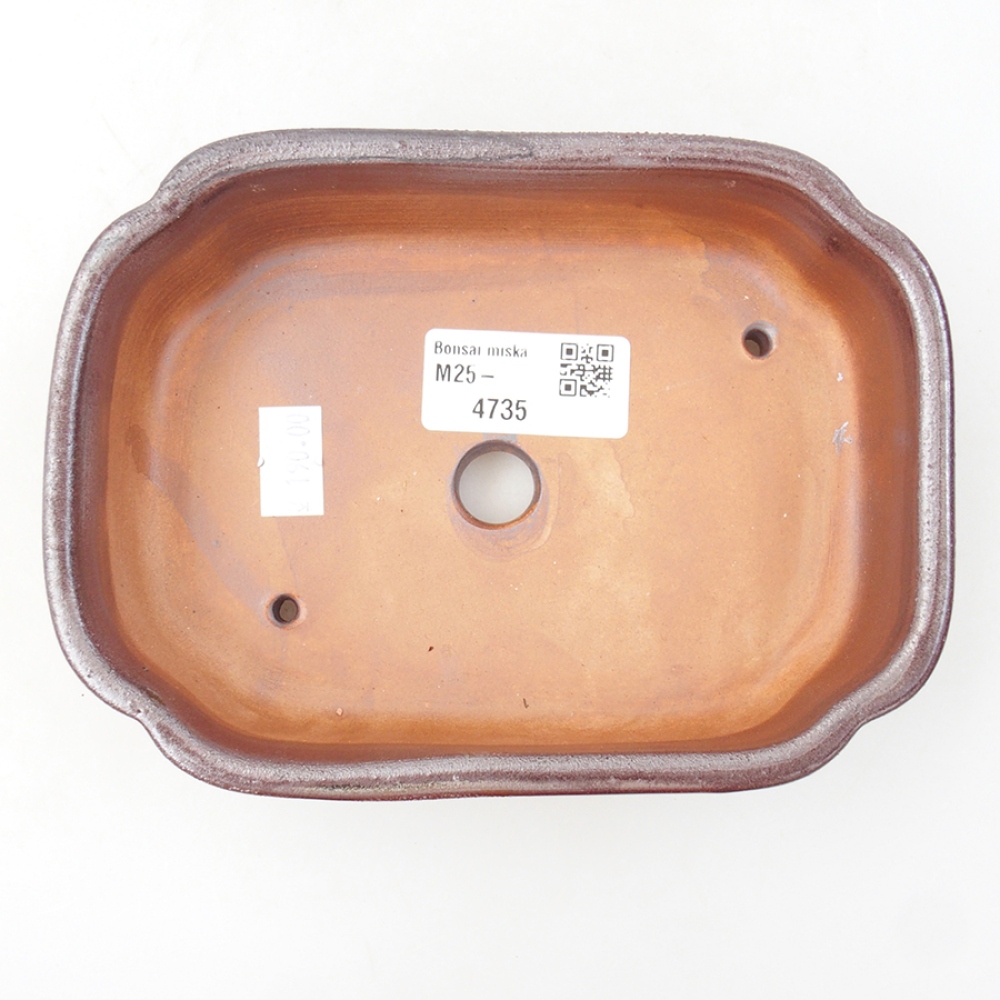Bol à bonsaï en céramique 15 x 11,5 x 4,5 cm, brun