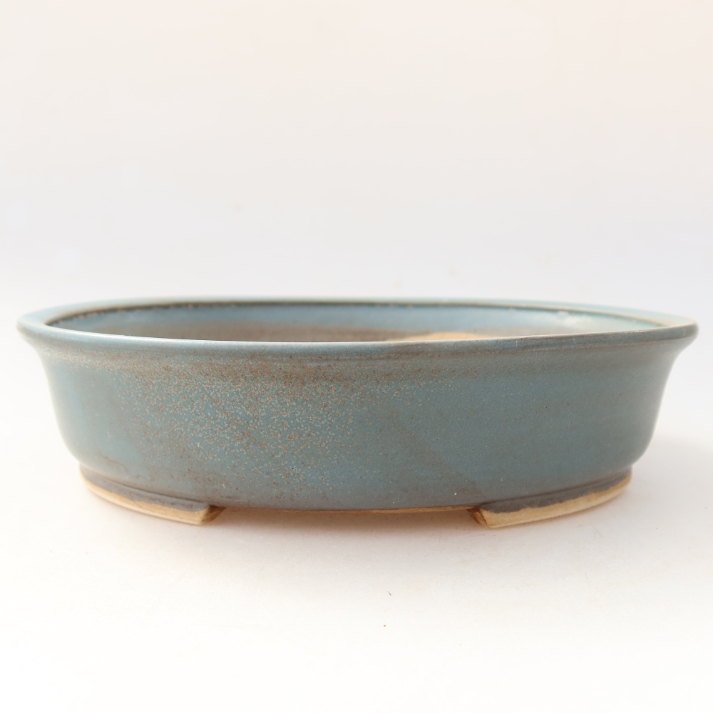 Bol à bonsaï en céramique 21 x 19 x 5 cm, couleur bleu