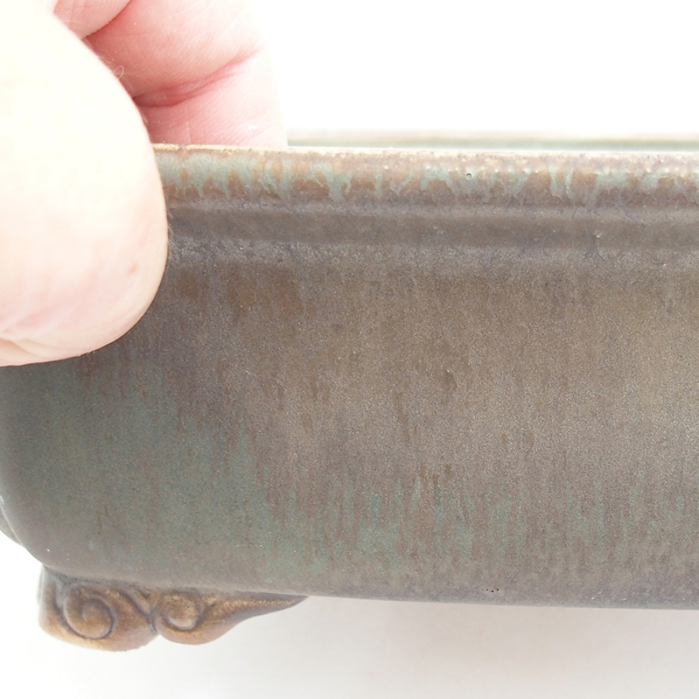 Bol à bonsaï en céramique 24,5 x 19 x 7 cm, vert