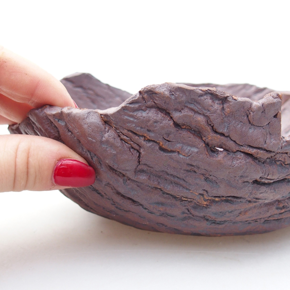 Coquille en céramique 19 x 17 x 7 cm , couleur marron