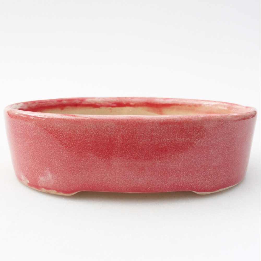 Bol à bonsaï en céramique 12,5 x 10 x 3,5 cm, couleur rouge