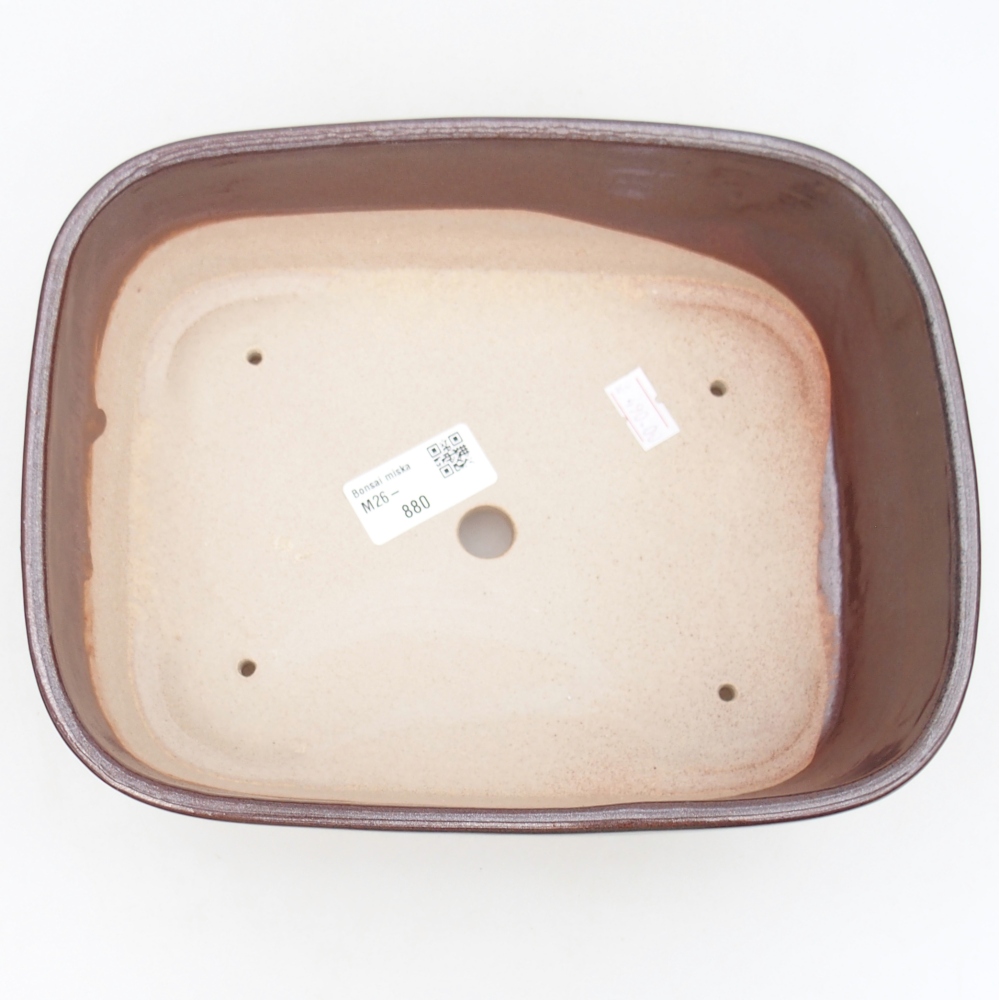 Bol à bonsaï en céramique 23,5 x 18 x 7,5 cm, brun