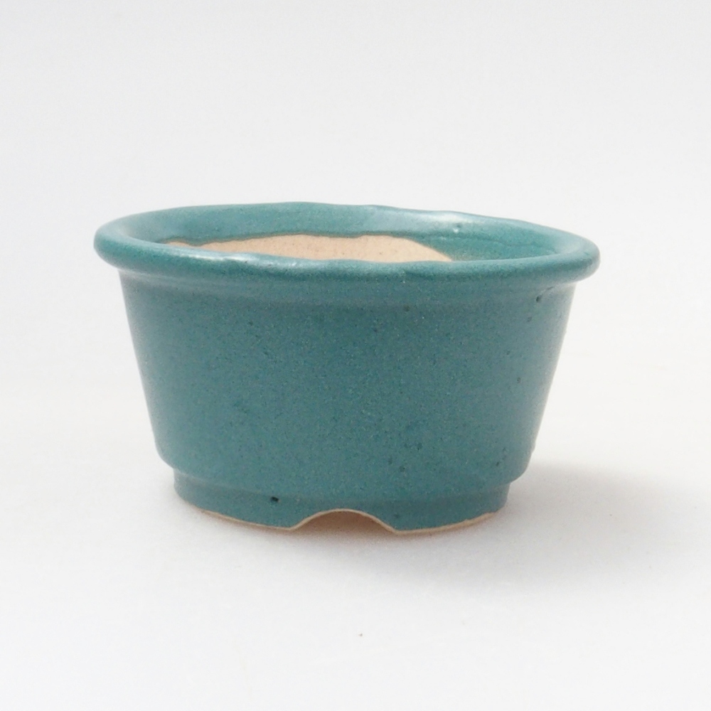 Bol à bonsaï en céramique 6,5 x 5,5 x 4 cm, couleur bleu