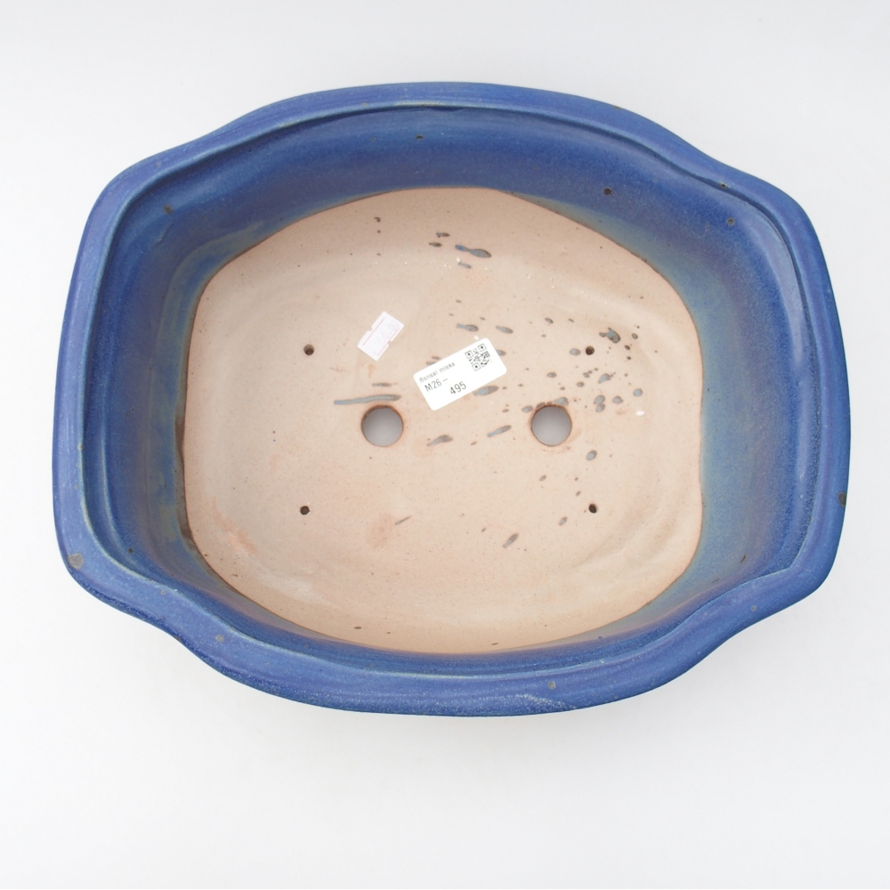 Bol à bonsaï en céramique 30 x 25 x 10 cm, couleur bleu