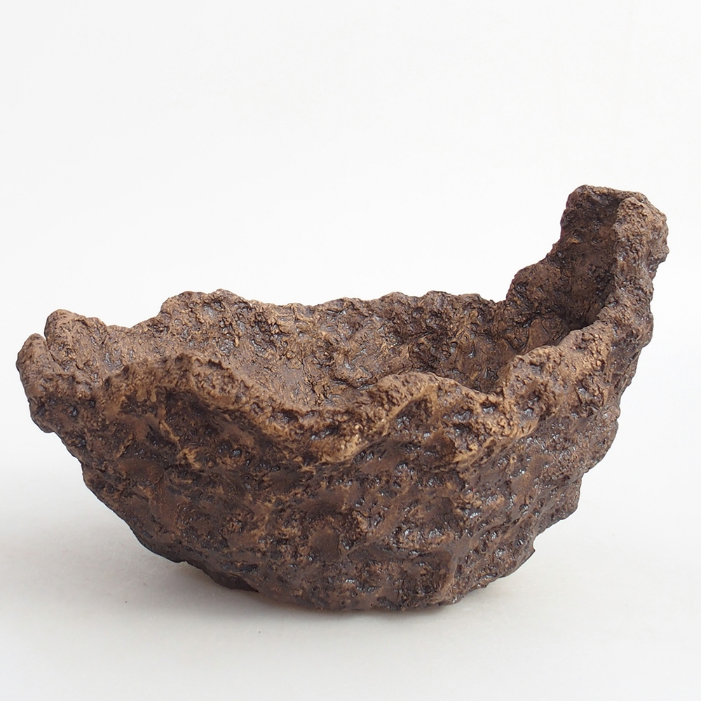 Coquille en céramique 19 x 15 x 14 cm , couleur marron