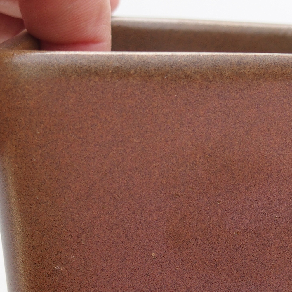 Bol à bonsaï en céramique 7,5 x 7,5 x 10,5 cm, brun