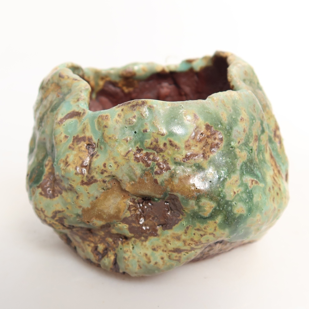 Coquille en céramique  7,5 x 6,5 x 6,5 cm, couleur verte