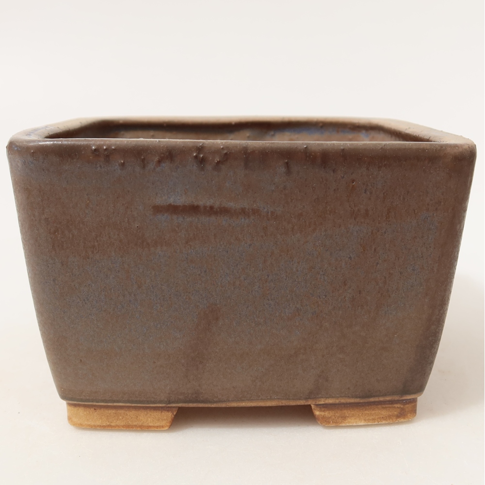 Pot à bonsaï en céramique 13 x 13 x 8 cm, couleur bleue