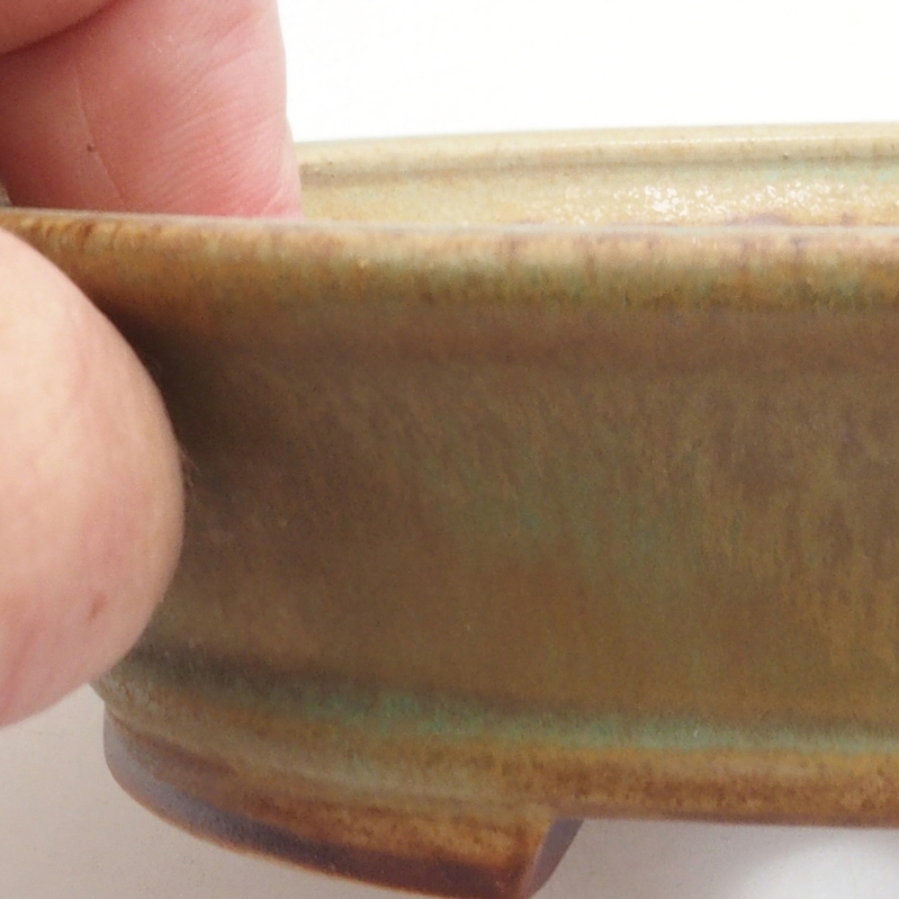 Bol à bonsaï en céramique 10 x 8,5 x 4 cm, brun