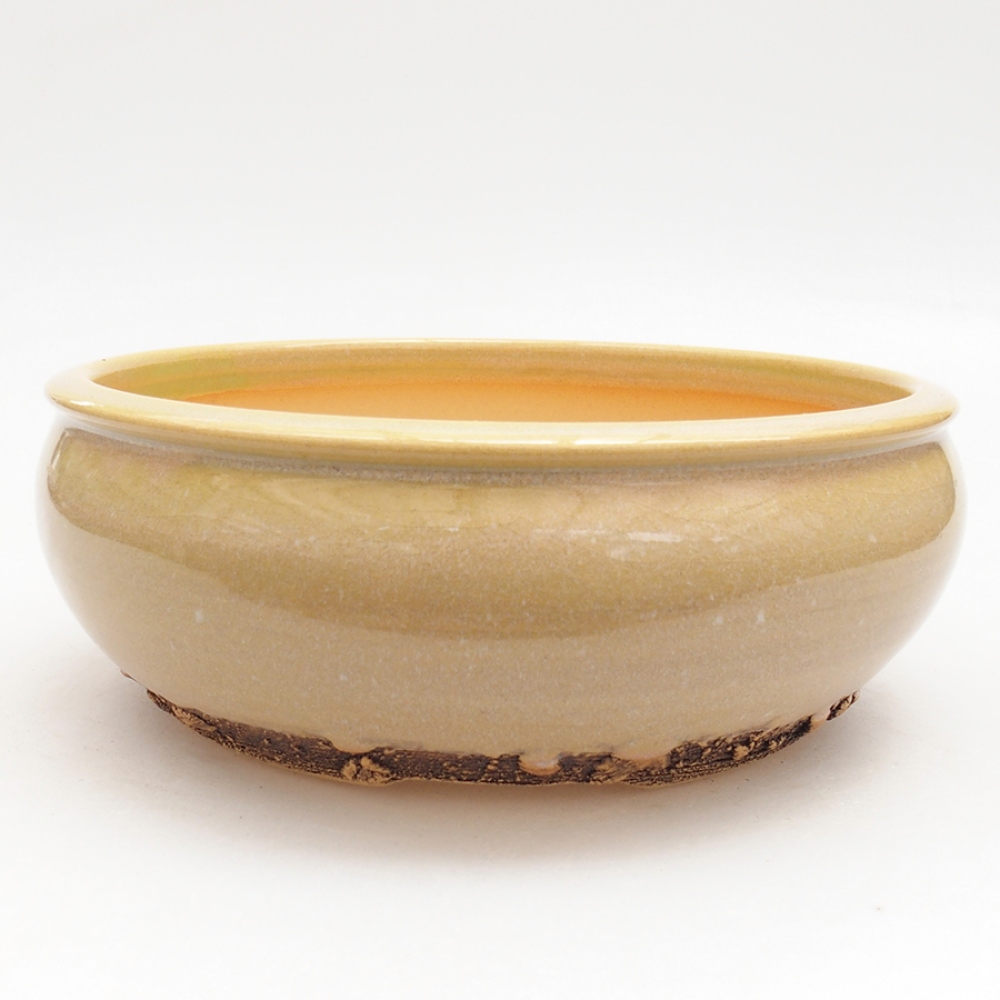 Bol à bonsaï en céramique 18,5 x 18,5 x 6,5 cm, vert